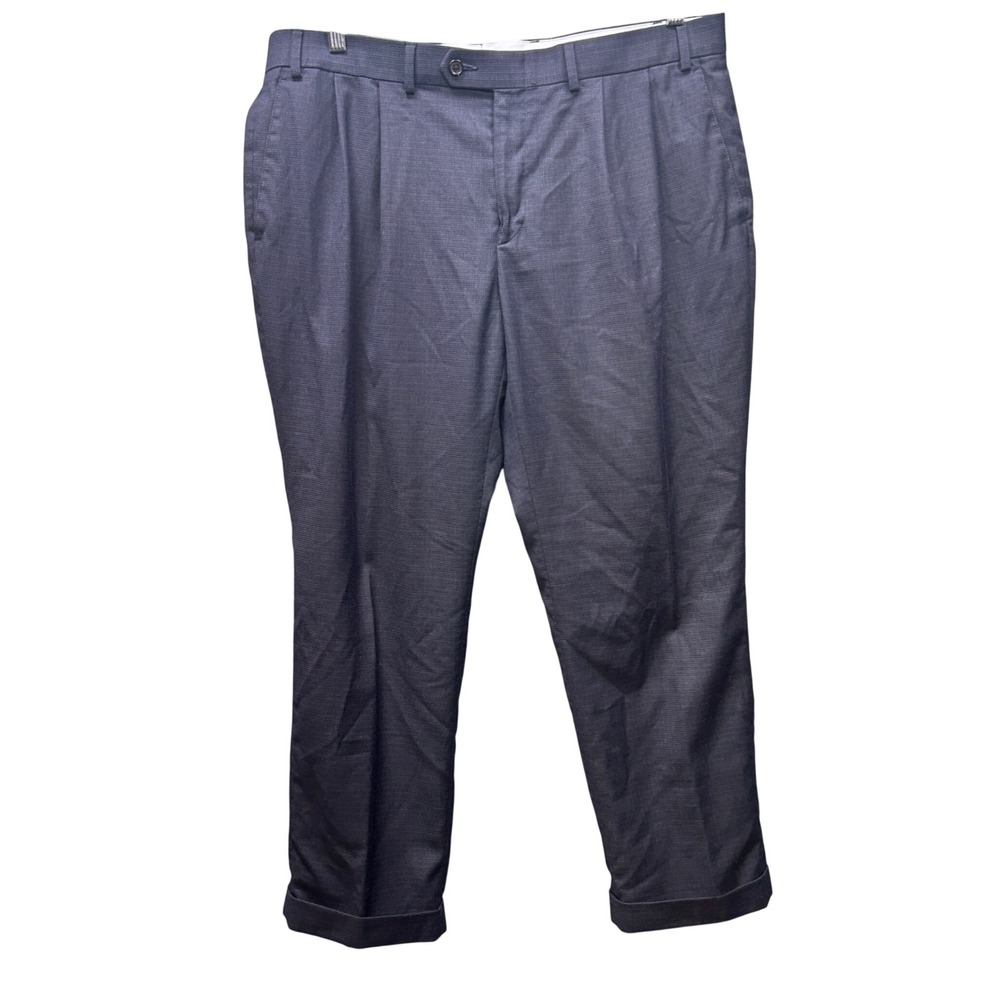 Ralph Lauren Dress Pants Mens 38x28 Blue Pleated Cuffed Lightweight Classic
